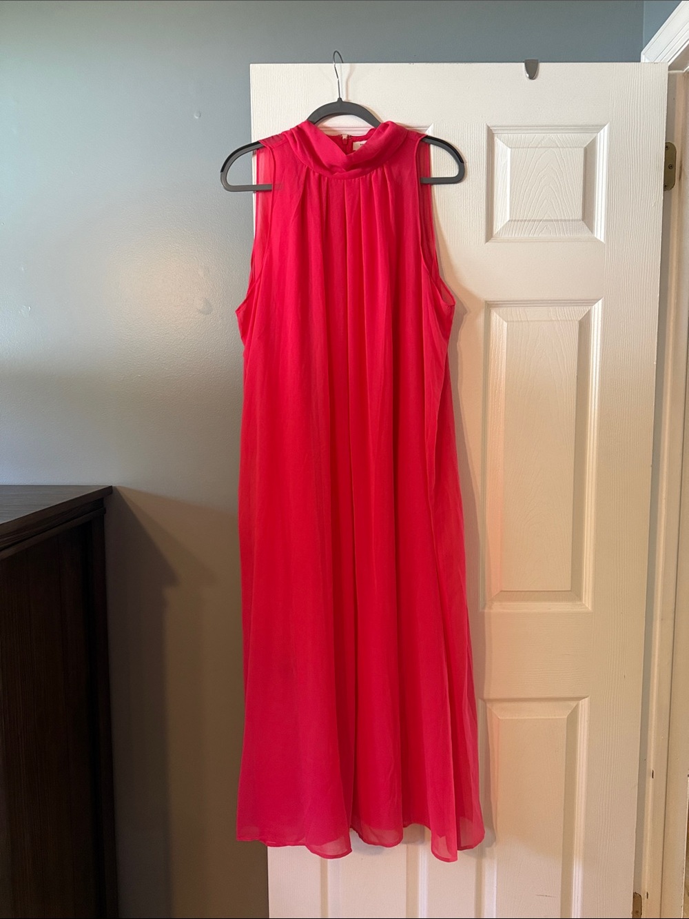 Banana Republic Sleeveless Pink High-Neck Maxi Dress